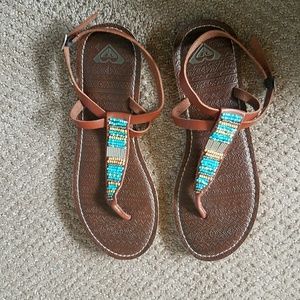 ROXY BEADED GLADIATOR SANDALS